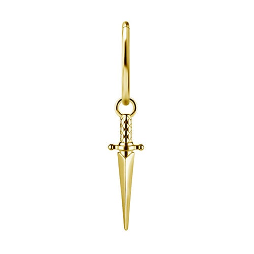 Vedhæng - CoCr NF - dolk - guld - D-067