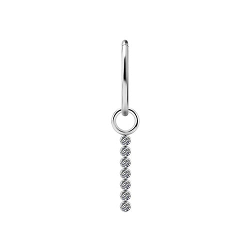 Titanium vedhæng - premium zirkon - sølv - L - D-060
