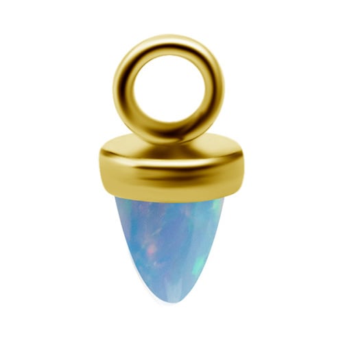 Vedhæng - øje med blå opal - guld - D-057