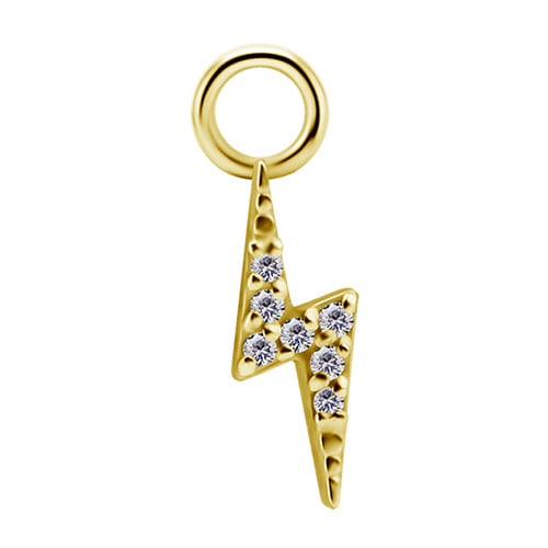 Charms - CoCr NF - guld lyn med hvide premium zirkoner - D-051