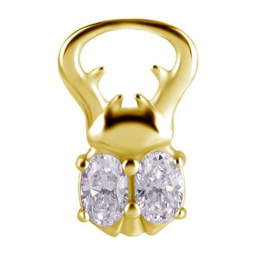 Charms - CoCr NF - guld bille - premium zirkoner - D-044
