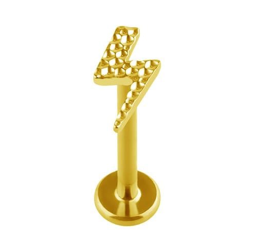 Titanium labret blixtguld 1,2/6 Titanium labret blixtguld 1,2/6