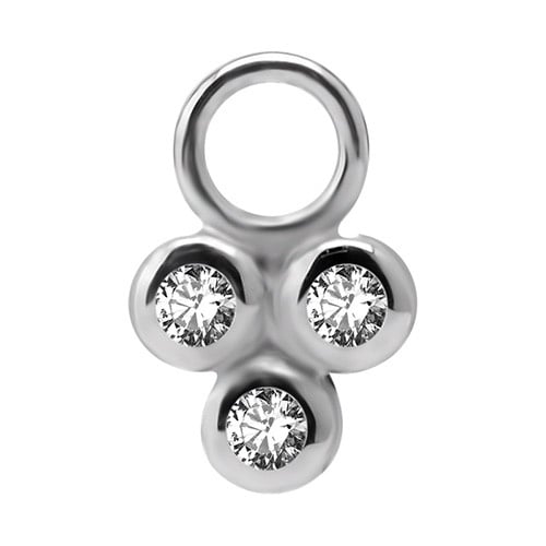 Berlocker med zirkoner silver D-055