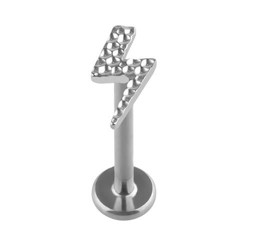 Titanium labret silver blixtnål 1,2/8 Titanium labret silver blixtnål 1,2/8