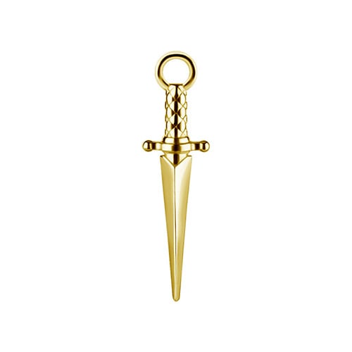 Vedhæng - CoCr NF - dolk - guld - D-067
