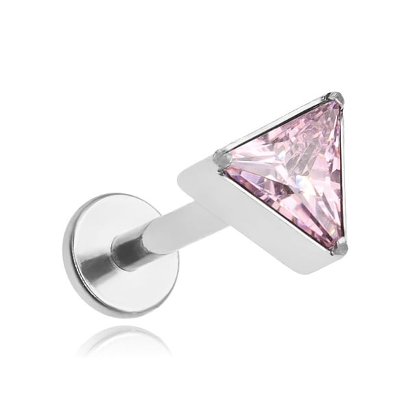 Titan labret triangel örhänge med rosa zirkonia 1,2/8 Titan labret triangel örhänge med rosa zirkonia 1,2/8