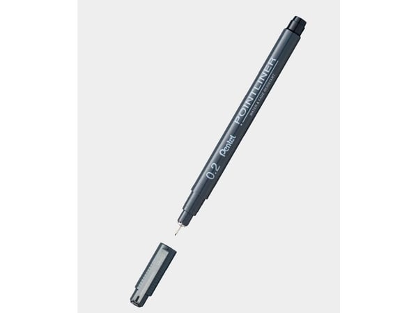 Pentel S20P-03A, Tynn spiss, Sort, 1 stykker, Fint