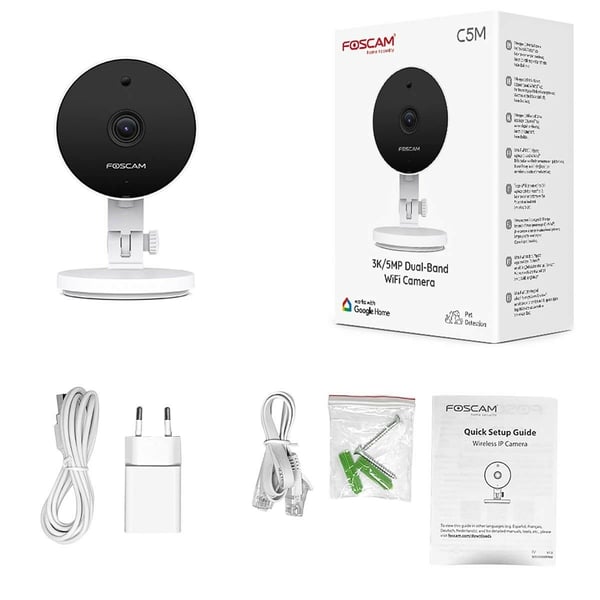 Foscam C5M IP-kamera 5 MP, langaton sisäkäyttöön, valkoinen