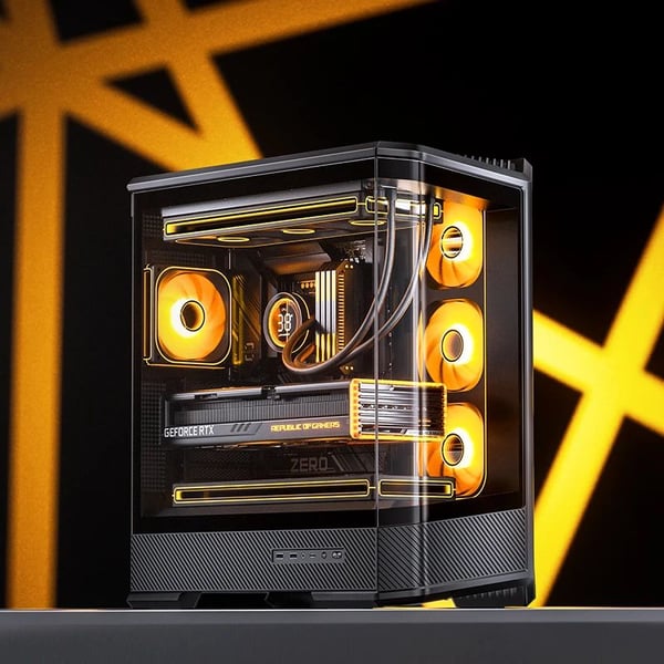 Jonsbo D400 datorchassi Midi Tower ATX härdat glas svart