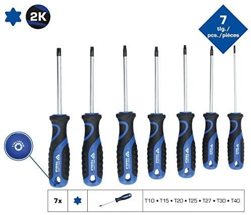 KS TOOLS Werkzeug-maschinen GmbH skrutrekkersett, 7 deler, Torx-profil (BT034007)