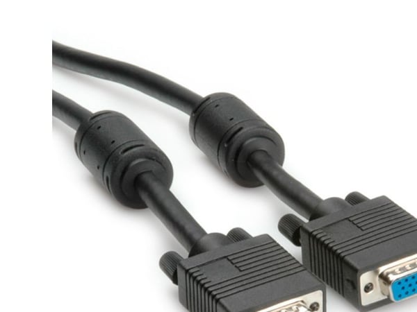 ROLINE High Quality VGA Cable + Ferrite + DDC, HD15, M/F 3 m