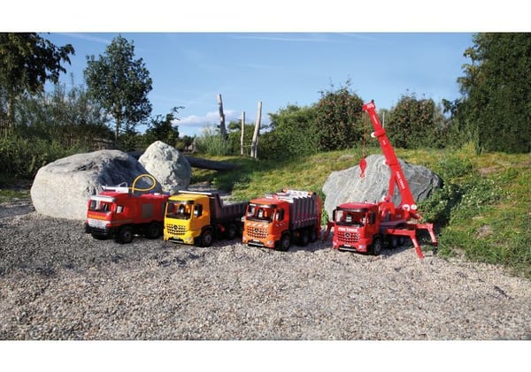 Lena GIGA TRUCKS Fire Crane truck Arocs, Kranbil, 3 år, Sort, Grå, Rød