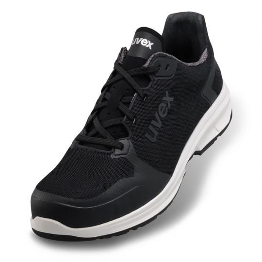 Uvex 65942, Unisex, Voksen, Vernejoggesko, Sort, Hvit, ESD, P, S1, SRC, Lisselukking