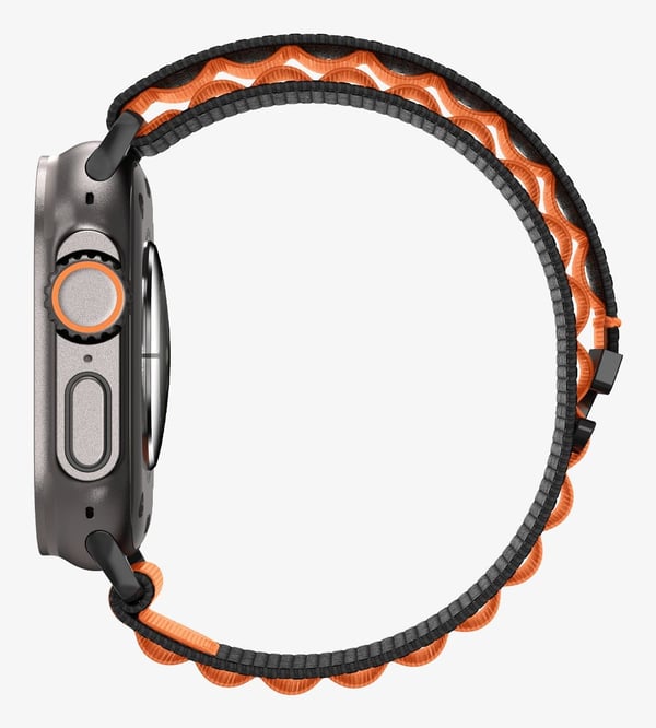 Spigen WBF1-reim for Apple Watch 6/7/8/9/10/11/SE/SE 3/Ultra 1/Ultra 2 44/45/46/49 mm svart/oransje