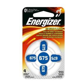 Batterier Energizer 675, til høreapparat, pakke a 4 stk.