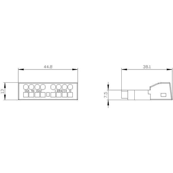 Siemens 3RV2901-2E Apukosketin 1 kpl (L x K x S) 45 x 13 x 17 mm