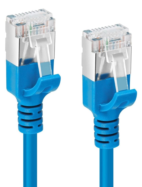 MicroConnect - Nettverkskabel - RJ-45 (hann) til RJ-45 (hann) - 10 m - U/FTP - CAT 6a - halogenfri, uten hindringer, slank - blå