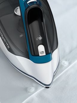 Rowenta EFFECTIVE 2, Tørr & dampstrykejern, Strykesåle i rustfritt stål, Svart, Blå, Hvit, Side, Tupp, 122 mm, 286 mm