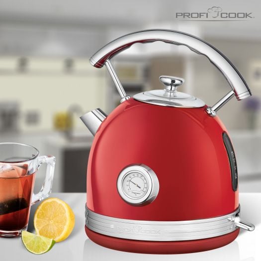 ProfiCook PC-WKS 1192, 1,7 l, 2200 W, Rød, Metall, Rustfritt stål, Vannivåindikator, Overopphetingsbeskyttelse