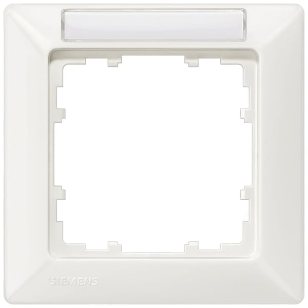 Siemens Schalterprogramm 1fach Rahmen Delta Weiß 5TG25511 1 St., Valkoinen, Muovi, Kiiltävä, IP20, 80 mm, 9 mm