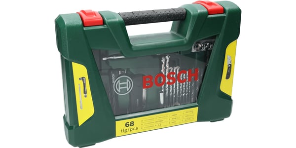 Bosch V-Line - Borr- och skruvmejselbitsats - för trä, metall, sten - försänkning, spiralborr, centrumborr - 68 delar - torx, phillips, pozidriv, h...