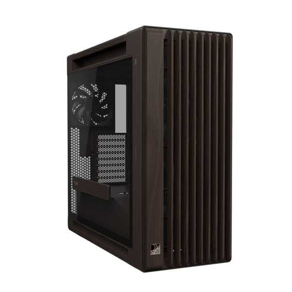 ASUS ProArt PA602 chassi, Mid Tower, härdat glas, Wood Edition, Retro Brown