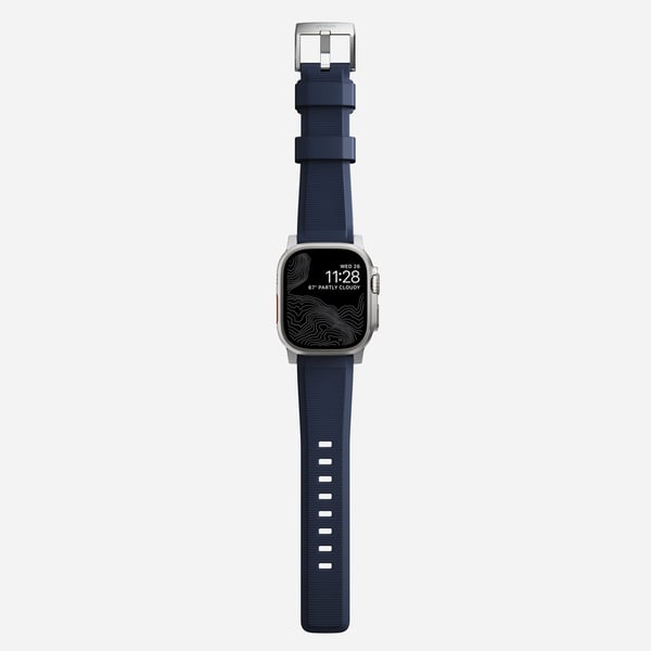 Nomad NM01296485, Band, SmartWatch, Blå, Apple, Watch 49mm, 46mm, 45mm, 44mm, and 42mm (Ultra 1-3, Series 1-11, and SE), Gummi