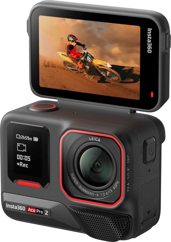 Insta360 Ace Pro 2 - Dual Battery Standard Bundle - actionkamera - 8K / 30 fps - Leica - Bluetooth, Wi-Fi - under vannet inntil 12 m - svart