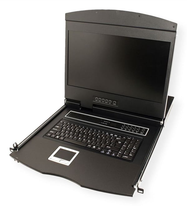 VALUE KVM-konsoll med KVM-svitsj - 8 porter - USB - Sveitsisk - 48 cm (19")