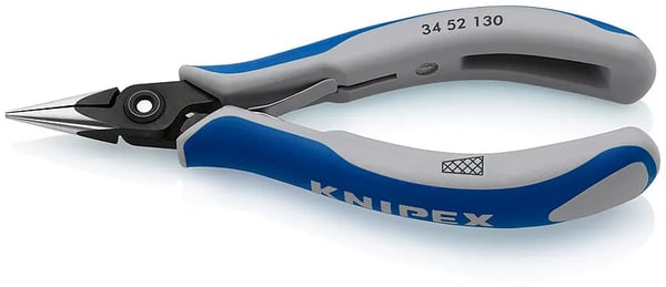 Knipex 34 52 130, Puristuspihdit, Terästä, Sininen, Harmaa, 130 mm, 61 g