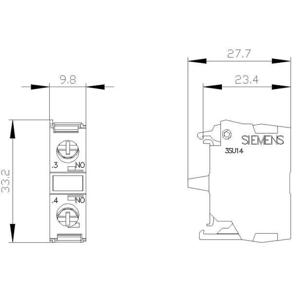 Siemens 3SU1400-1AA10-1LA0 Kontaktimoduuli 500 V DC/AC 1 kpl