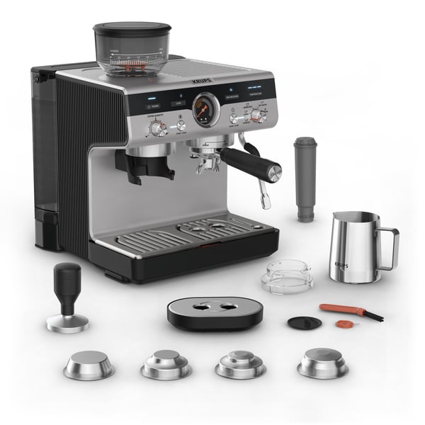 Krups XP801T10 espressomaskin 3 L Precision 1550 W, svart/rostfritt stål