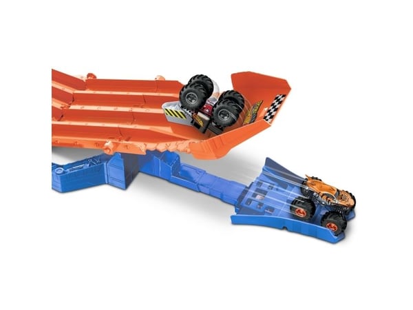 Hot Wheels Monster Trucks RACEDOWN DESTRUCTION, Set med monstertruck och bana, 4 År, Plast, Multifärg