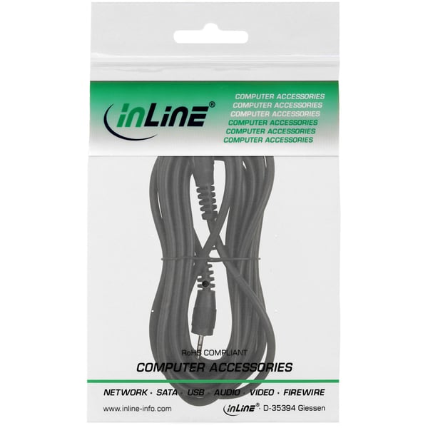 InLine 99936H, 2.5mm, Hankjønn, 2.5mm, Hankjønn, 1 m, Svart