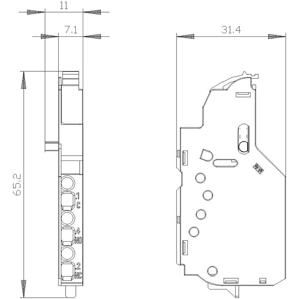 Siemens 3VA9988-0AA23 apukytkin 1 kpl (L x K x S) 7 x 56 x 30 mm, 27 g, 170 mm, 100 mm, 7,5 mm