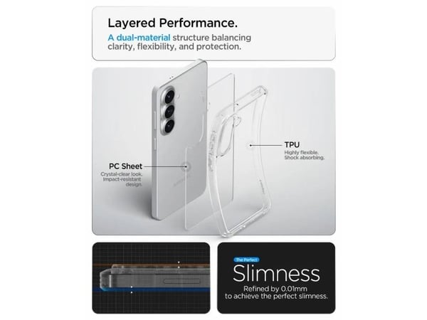 Spigen Ultra Hybrid, Mobilskal, Samsung, Galaxy S26+, 17 cm (6.7"), Transparent, Grå