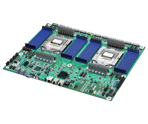 ASRock Industrial GENOA2D24G-2L+ - Hovedkort - LGA6096 Socket - 2 Støttede CPU-er - USB 3.2 Gen 1 - 2 x Gigabit LAN - innbygd grafikk (CPU kreves)