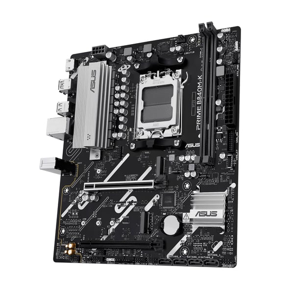 ASUS PRIME B840M-K - Moderkort - micro ATX - Socket AM5 - AMD B840 Chipuppsättning - USB 3.2 Gen 1, USB-C 3.2 Gen 1 - 2.5 Gigabit LAN - inbyggda gr...