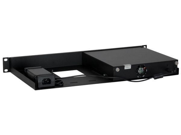 Rackmount.IT CP-RACK RM-CP-T4 - Monteringssett for nettverksenhet - rackmonterbar - kullsort, RAL 9005 - 1U - 19"