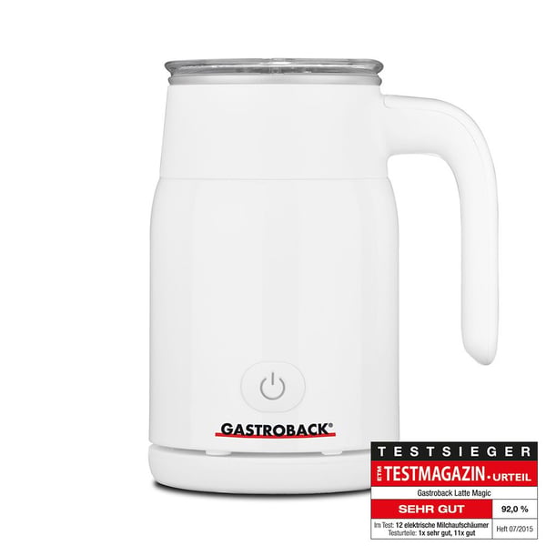 Gastroback Latte Magic, Automaattinen maidonvaahdotin/-lämmitin, Valkoinen, 350 ml, Kuuma ja kylmä, 0,75 m, AC