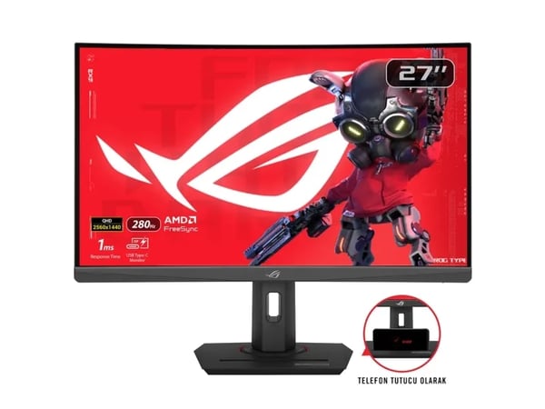 ASUS ROG Strix XG27WCMS, 68,6 cm (27"), 2560 x 1440 piksler, Quad HD, LCD, 1 ms, Svart