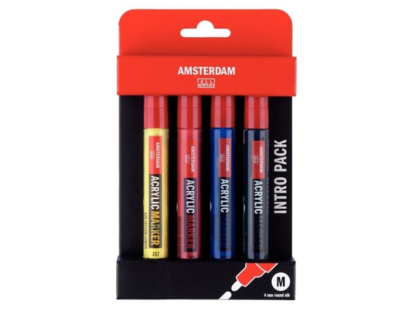 Amsterdam Acrylic Markers Intro Set - 4 x Medium - 4 mm Nib