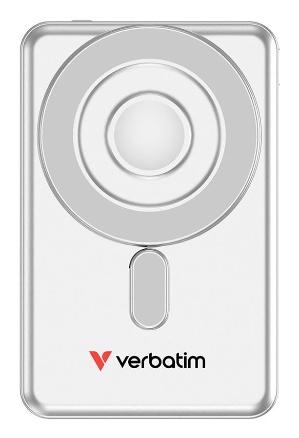 Verbatim 32276, 5000 mAh, mukautuva pikalataus, Power Delivery 3.0, pikalataus 3.0, langaton lataus, 3,85 V, 20 W, hopea