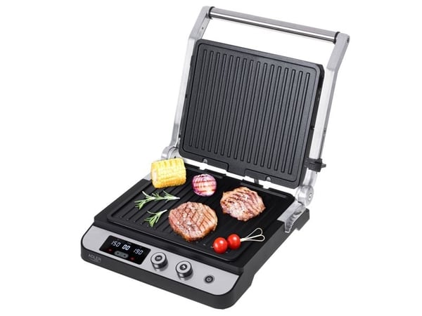 Adler AD 3059 sähkögrilli 3000 W 2-in-1 LED, ruostumaton teräs, musta