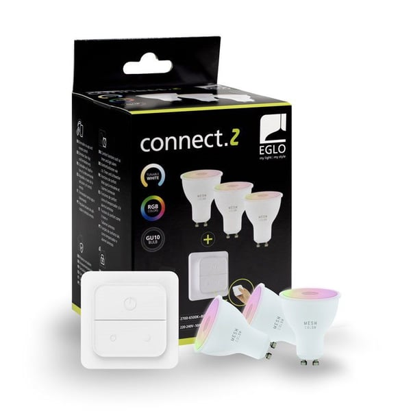 EGLO CONNECT-Z GU10 smartpærer - 3-pakning med bryter - 345 lm