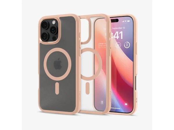 Spigen Ultra Hybrid (MagFit), Etui, Apple, iPhone 16 Pro Max, 17,5 cm (6.9"), Rosa, Gjennomsiktig