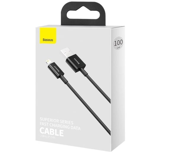 Baseus CALYS-A01, 1 m, Lightning, USB A, Hankjønn, Hankjønn, Sort
