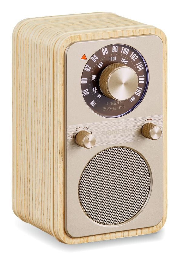 Sangean WR-9 kannettava FM/AM-radio Bluetooth, valkosaarnipuinen kotelo