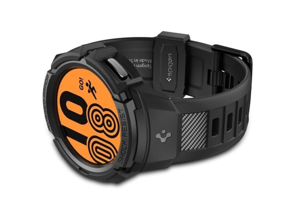 Spigen Rugged Armor Pro, Laatikko, SmartWatch, Musta, Samsung, Galaxy Watch 5 Pro, Termoplastinen polyuretaani (TPU)