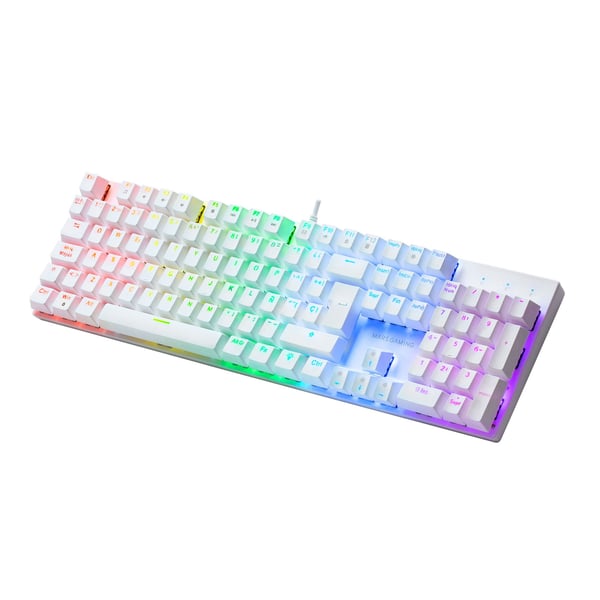 Mars Gaming MK422, Kabel, USB, Mekaniska tangentbrytare, QWERTY, RGB LED, Vit